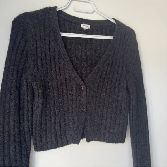 Garage soft Ribbed black Cardigan - Picture 3 of 5